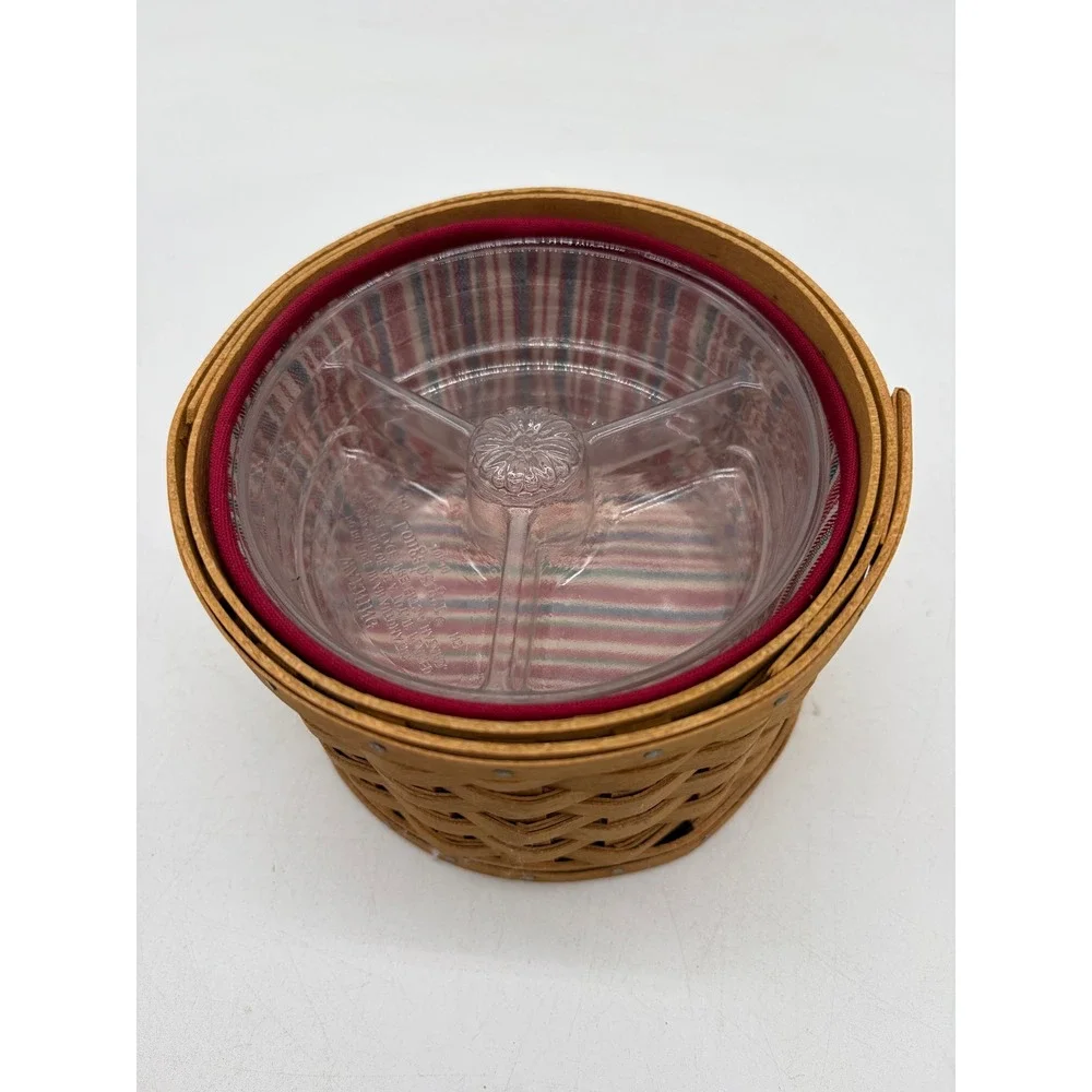Longaberger 2004 Happy Mothers Day Basket Red Leather Lid Liner Protector 7in